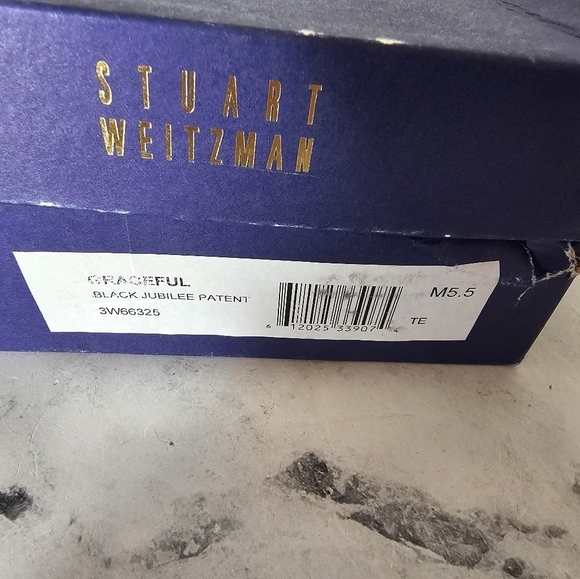 Stuart Weitzman Black Jubilee Bow Patent Flats 5.5 New With Box - Picture 8 of 8